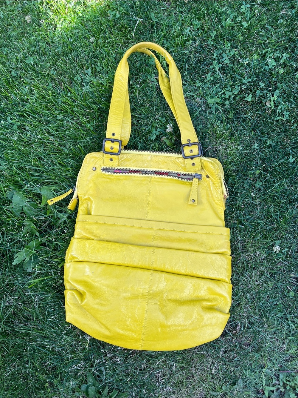 Latico Yellow Leather Tote Bag - Bright Yellow Women's Shoulder Bag